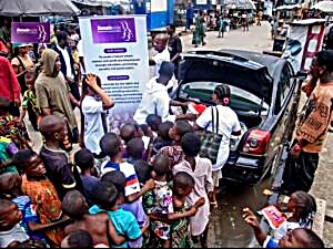 DEVADI outreach van at a community food distribution event